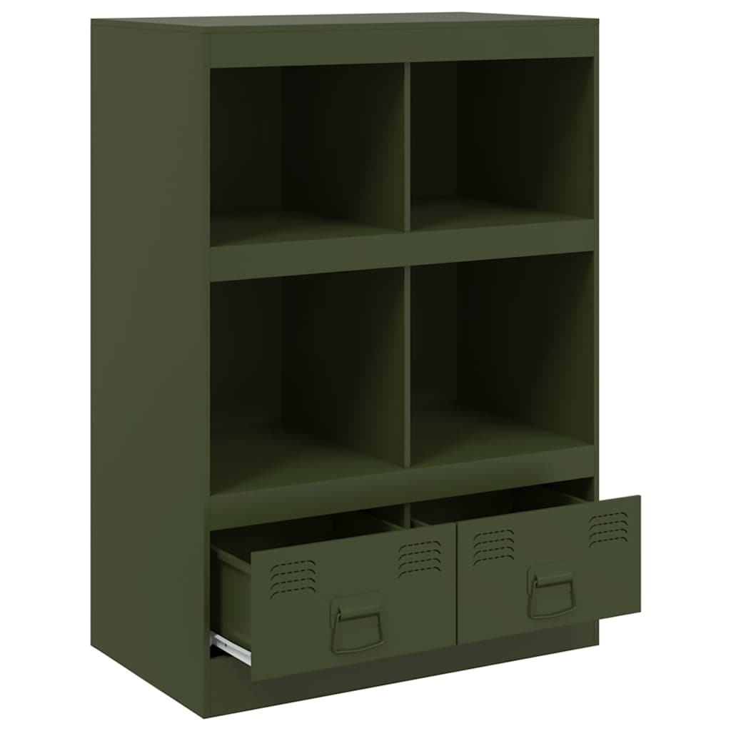 Highboard Olivgrün 67x39x95 cm Stahl